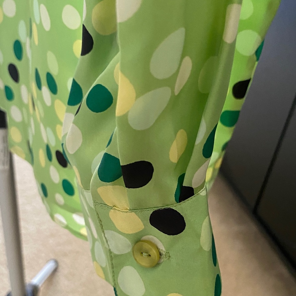 Allison Taylor Lime Green Polka Dot Blouse - Picture 6 of 8